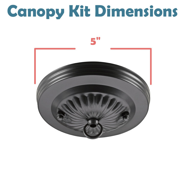 Oil Rubbed Bronze Traditional Chandelier Fixture Canopy Kit, 5" Diameter