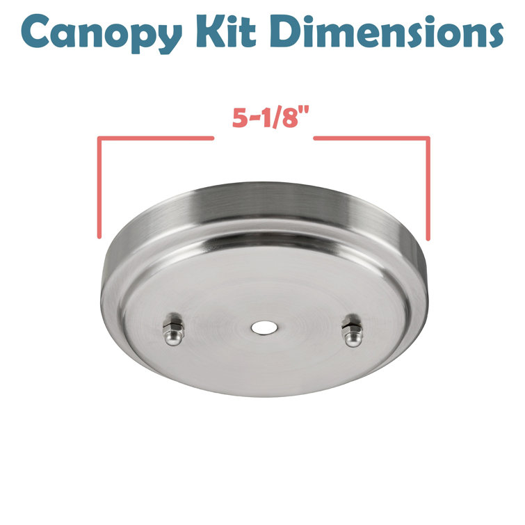 Brushed Nickel Round Ceiling Canopy Kit with Universal Crossbar