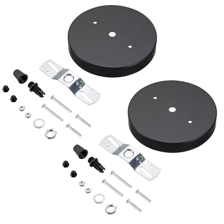 Matte Black Metal Chandelier Fixture Canopy Kit, 5-1/8" Diameter
