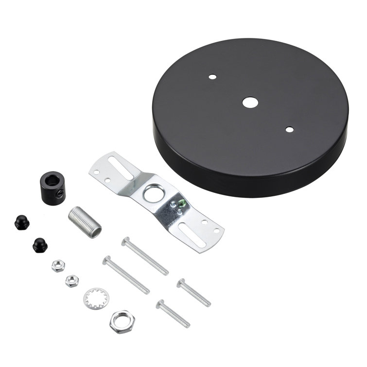Matte Black Round Metal Chandelier Canopy Kit