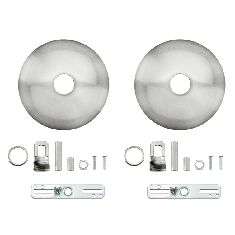 Brushed Nickel Contemporary Chandelier Fixture Canopy Kit, 5" Diameter