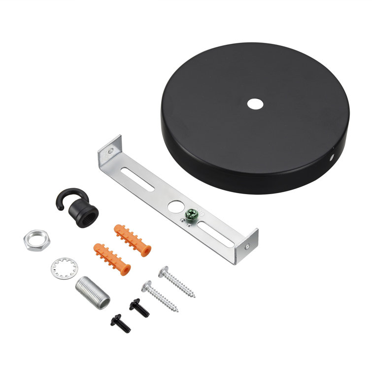 Matte Black Contemporary Chandelier Fixture Canopy Kit