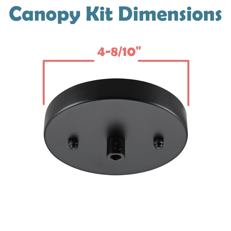 Matte Black Round Metal Chandelier Canopy Kit