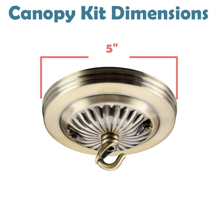 Antique Brass 5" Traditional Fixture Canopy Kit