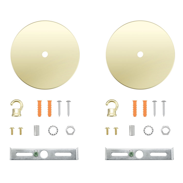 Brass Chandelier and Light Fixture Canopy Kit, 4.75" Diameter