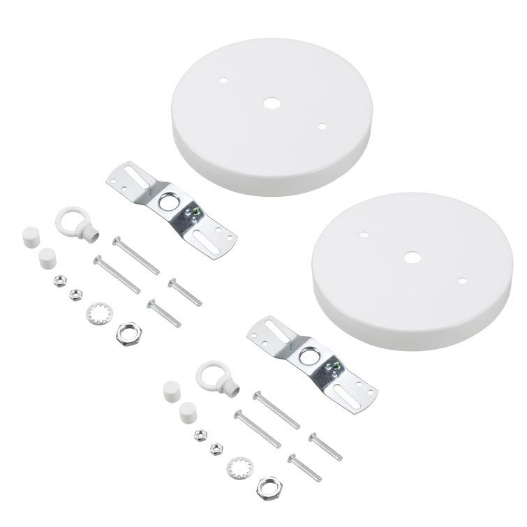 Matte White Brushed Nickel Chandelier Fixture Canopy Kit