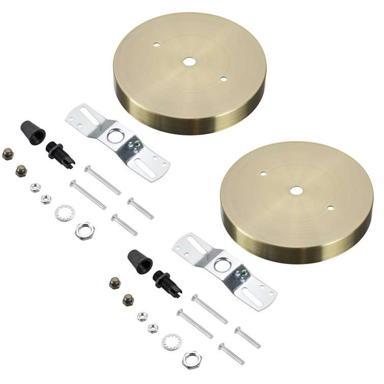 Antique Brass Round Chandelier Canopy Kit with Mounting Hardware