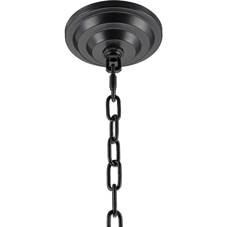 Matte Black Steel Chandelier Fixture Canopy Kit with Heavy Chain