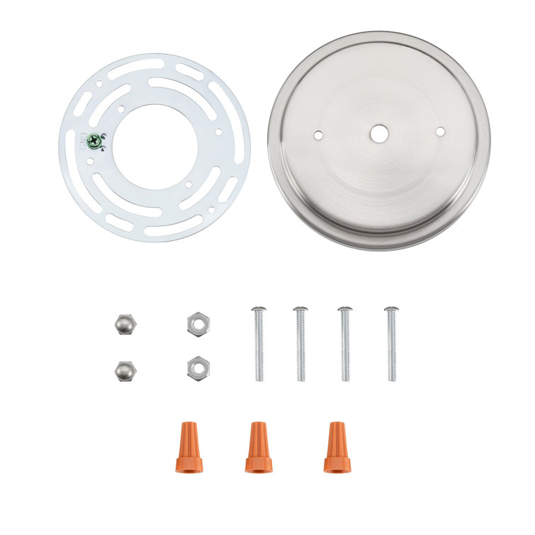 Brushed Nickel Round Ceiling Canopy Kit with Universal Crossbar