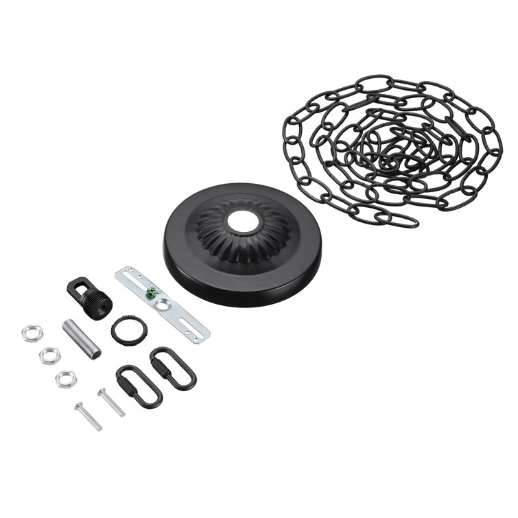 Matte Black 4-3/4" Chandelier Fixture Canopy Kit with Chain