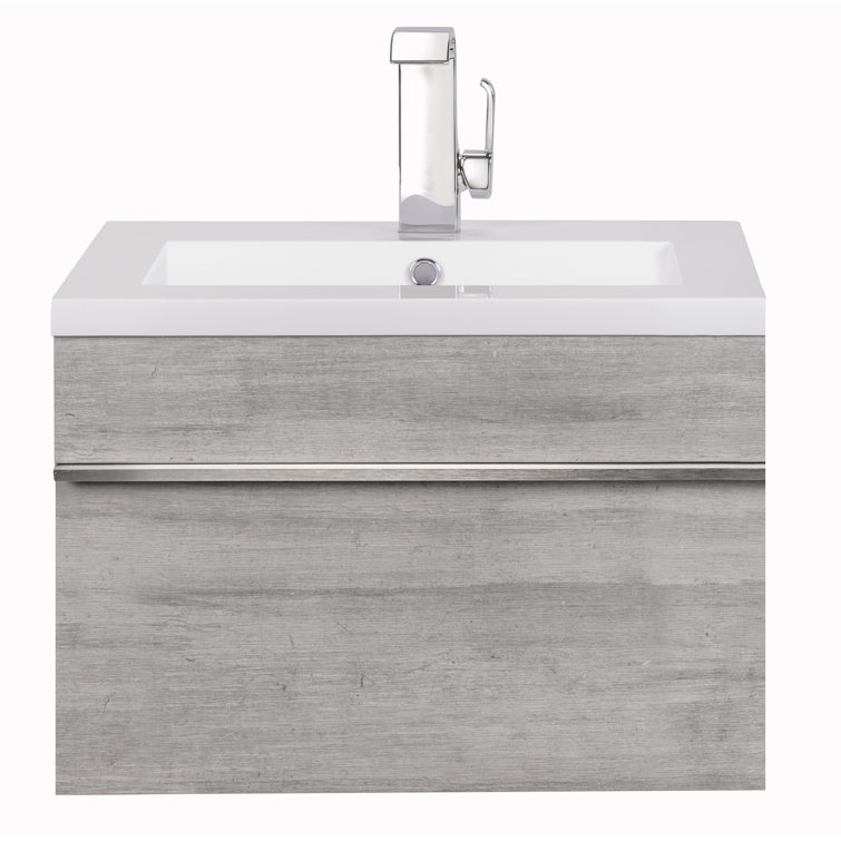 Arlie 24'' Single Sink Bathroom Vanity with Cultured Marble Top