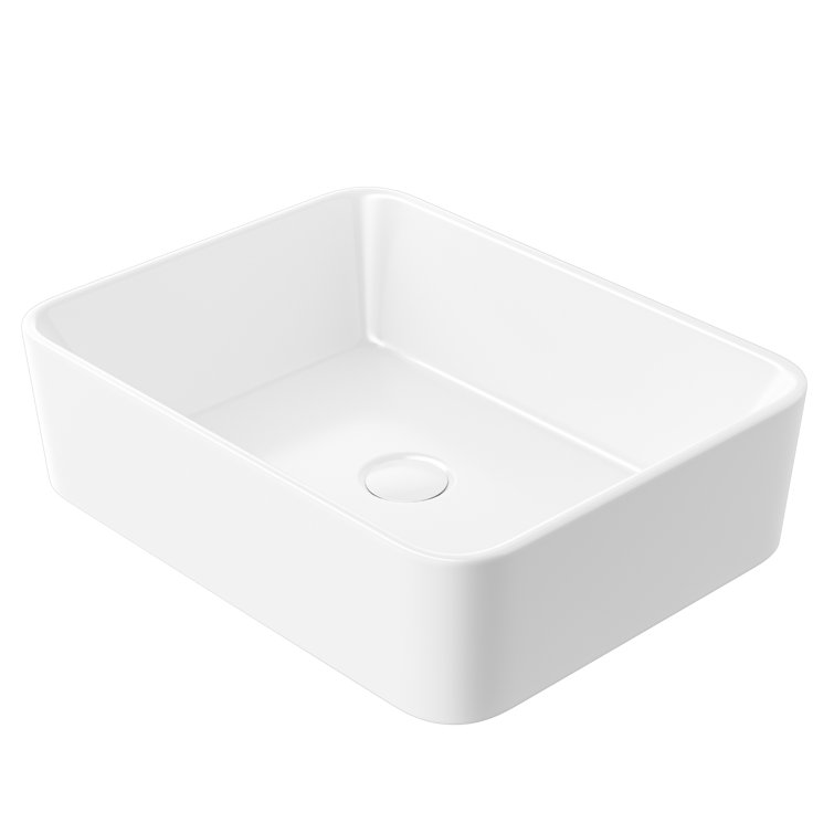 Eridanus Denbigh 19" L x 14'' W White Vitreous China Rectangular Vessel Bathroom Sink