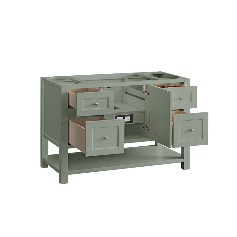 Smokey Celadon Green Solid Wood 48" Single Bathroom Vanity Base
