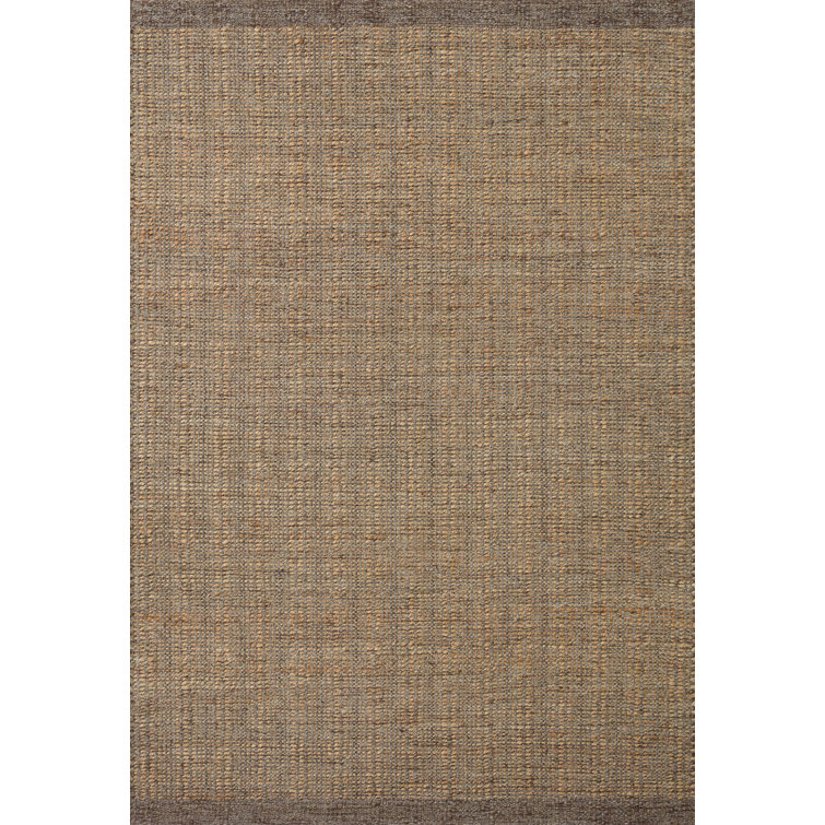 Hand-Woven Mocha and Natural Wool Cotton Rectangular Area Rug
