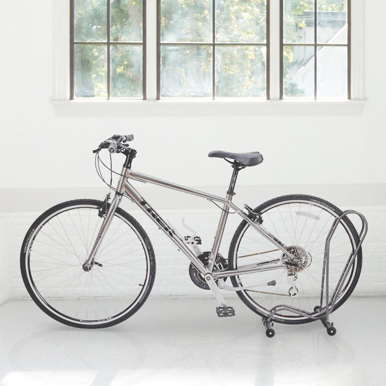 Adjustable Black Steel Floor Stand for Indoor/Outdoor Bike Storage