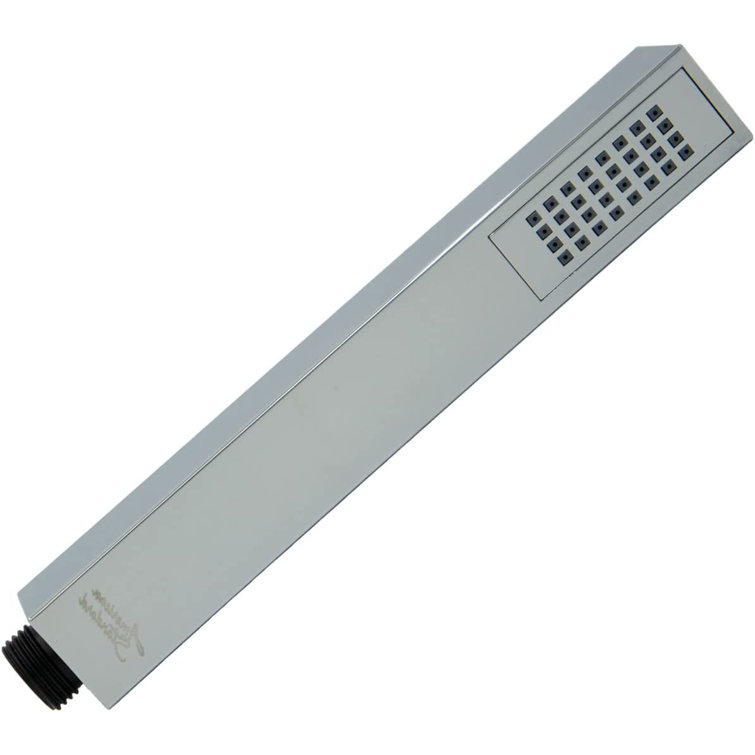 Polished Chrome Square Handheld Shower Head with Hose