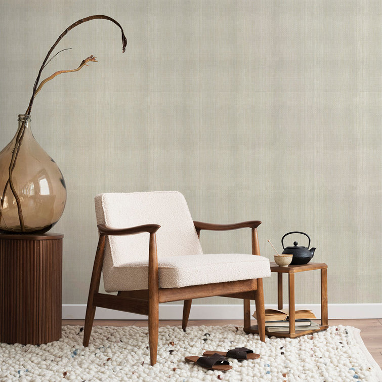 Beige Rattan Textured Peel and Stick Wallpaper
