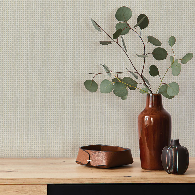 Beige Rattan Textured Peel and Stick Wallpaper