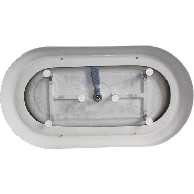 59" White Freestanding Acrylic Soaking Bathtub