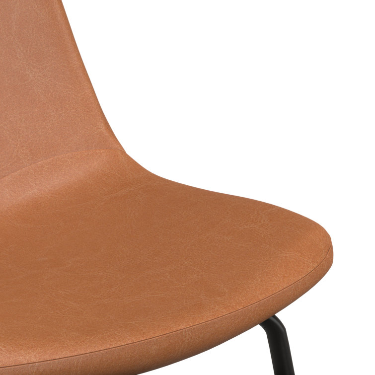 Saddle Vegan Leather Counter Stool with Metal Legs, Set of 2
