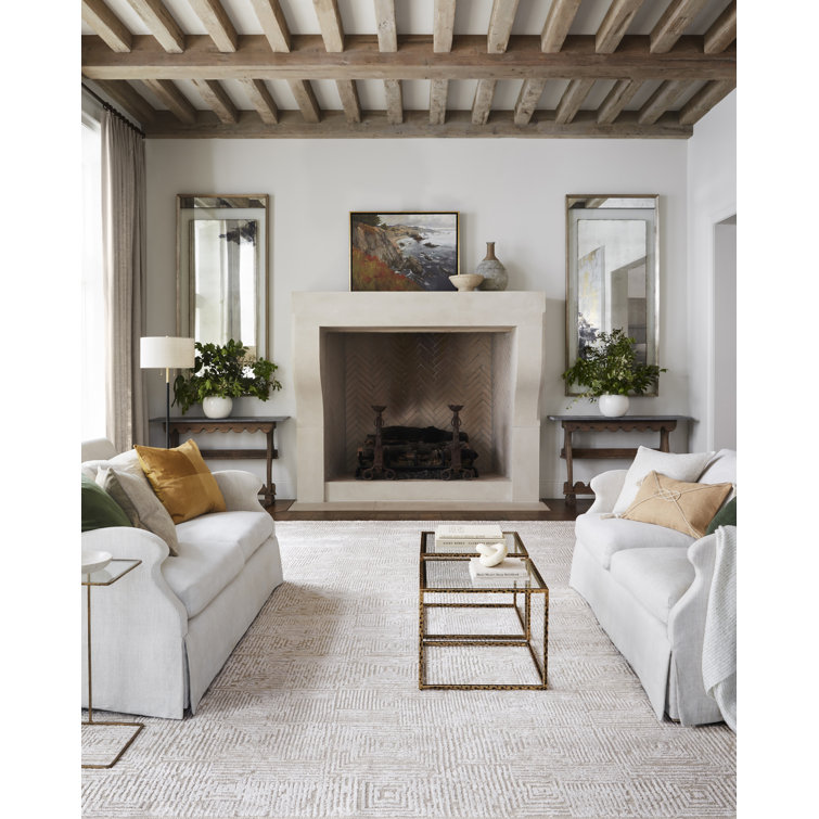 Ivory White Woven Acrylic Throw Blanket with Fringe
