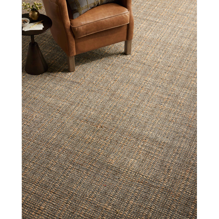 Handmade Charcoal and Natural Wool Flat Woven Area Rug