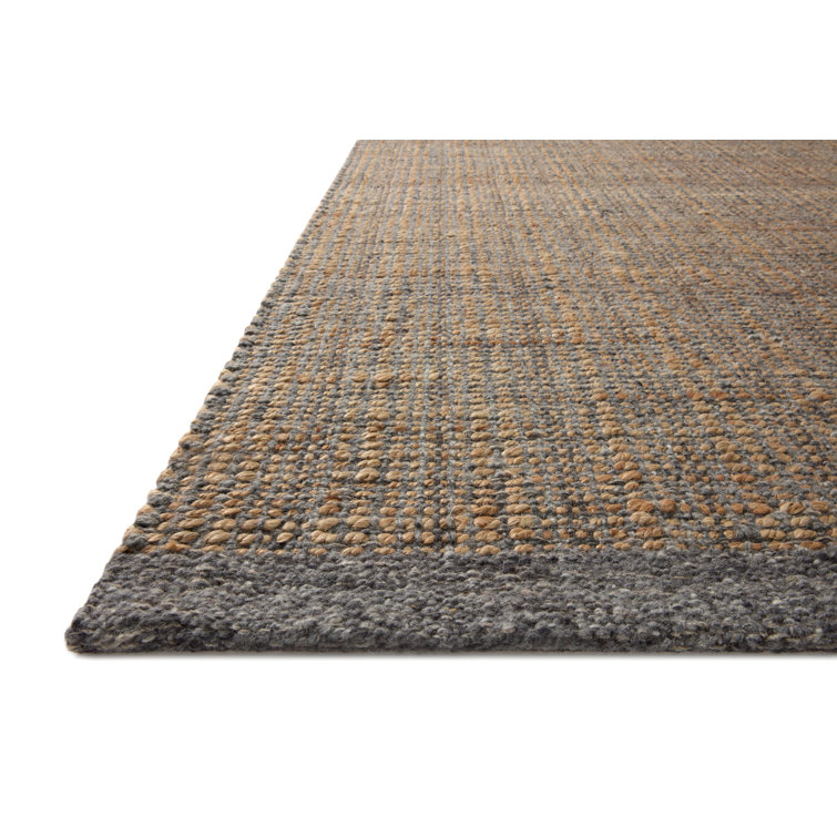 Handmade Charcoal and Natural Wool Flat Woven Area Rug