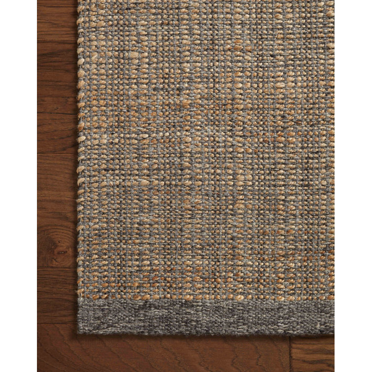 Handmade Charcoal and Natural Wool Flat Woven Area Rug