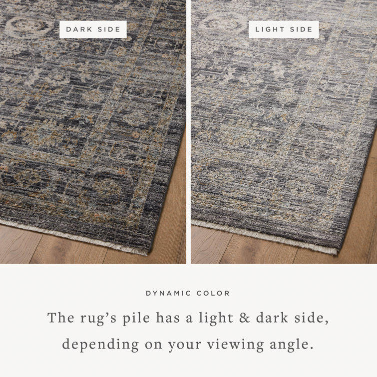 Gray Oriental Synthetic Runner Rug 2'-7" x 10'