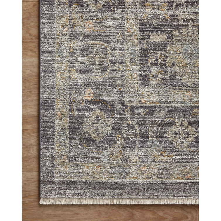 Gray Oriental Synthetic Runner Rug 2'-7" x 10'