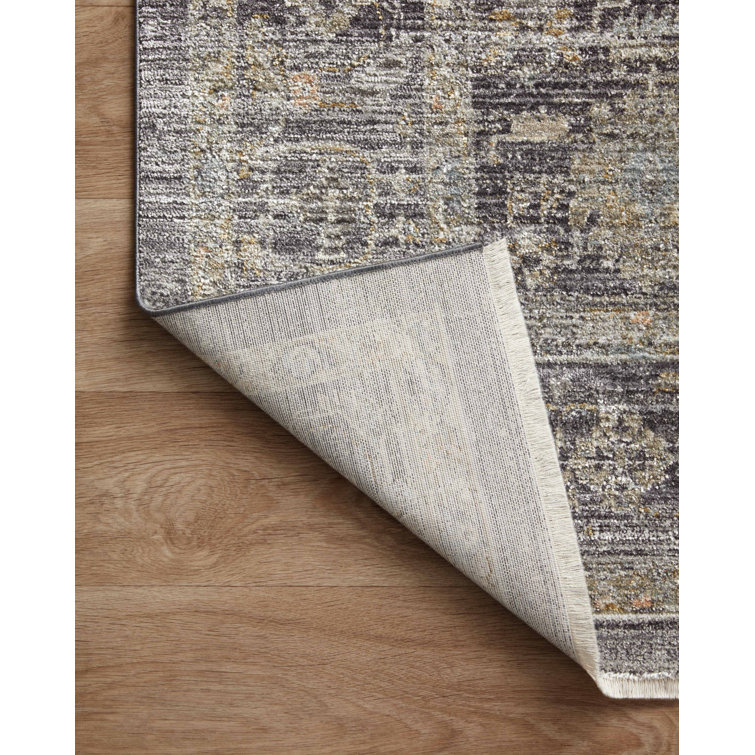 Gray Oriental Synthetic Runner Rug 2'-7" x 10'