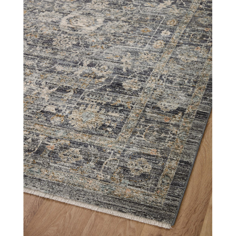 Gray Oriental Synthetic Runner Rug 2'-7" x 10'