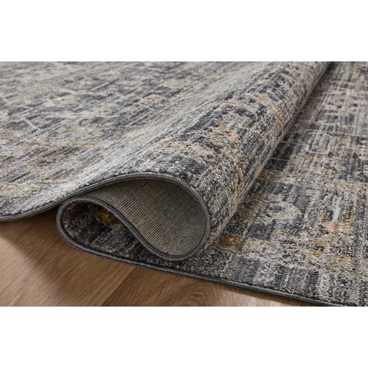 Gray Oriental Synthetic Runner Rug 2'-7" x 10'