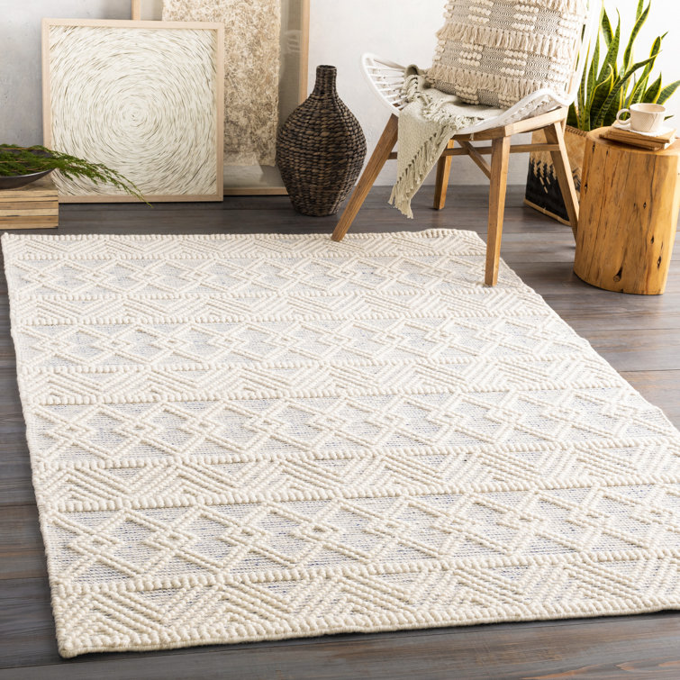 Antigo Gray and Cream Wool Bohemian Area Rug 8' x 10'