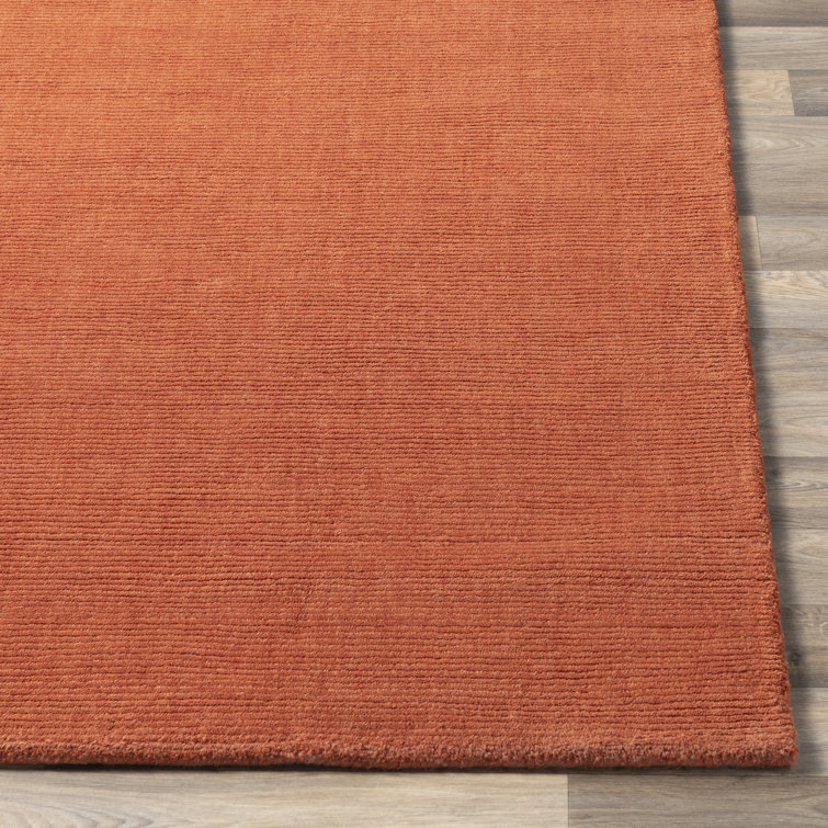 Burnt Burgundy Handmade Wool Square Area Rug