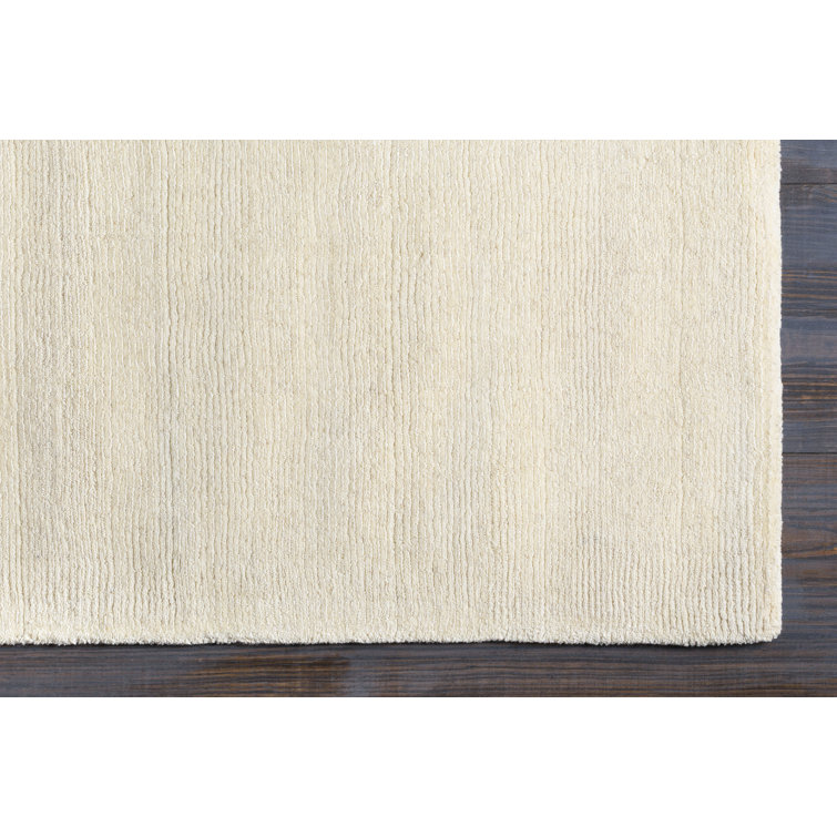 Ivory Wool Handmade Rectangular 6' x 9' Area Rug