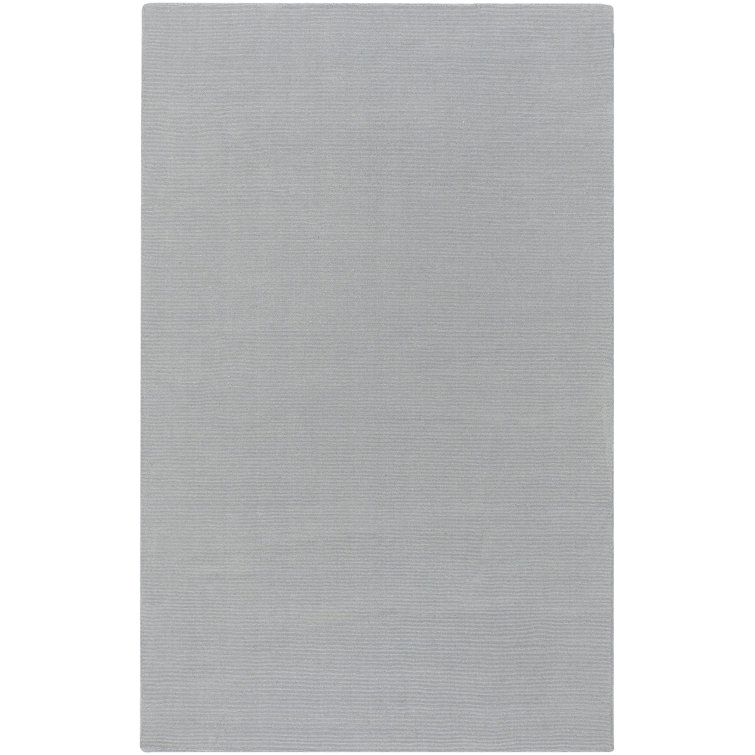 Gray Hand-Tufted Wool Round Rug