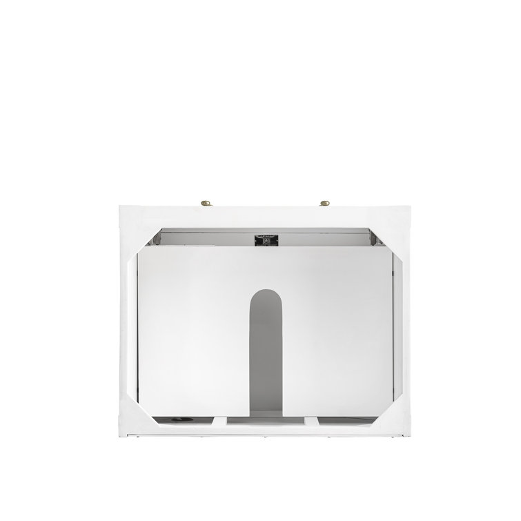Bright White Solid Wood Transitional Single Vanity Base