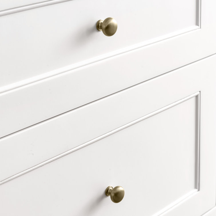 Bright White Solid Wood Transitional Single Vanity Base