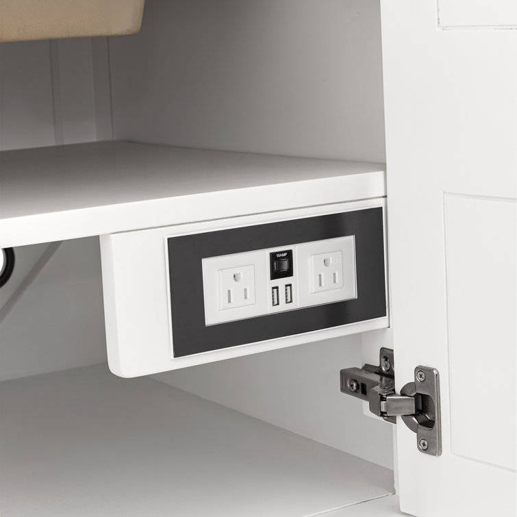 Bright White Solid Wood Transitional Single Vanity Base