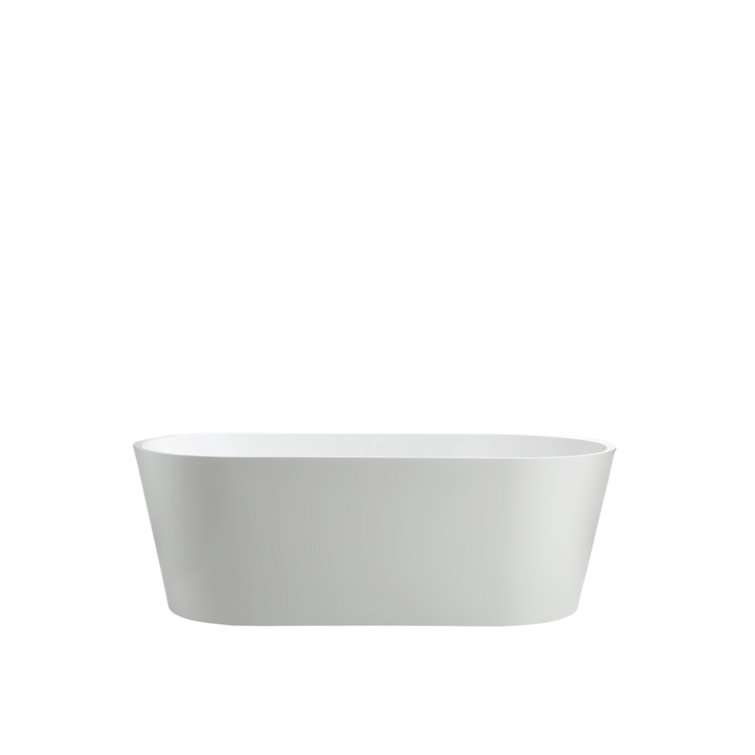 67" x 32" White Freestanding Acrylic Soaking Bathtub