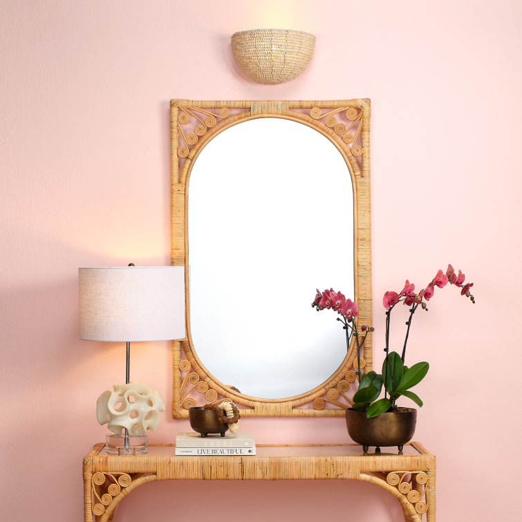 Primrose Handcrafted Rattan Rectangular Wall Mirror