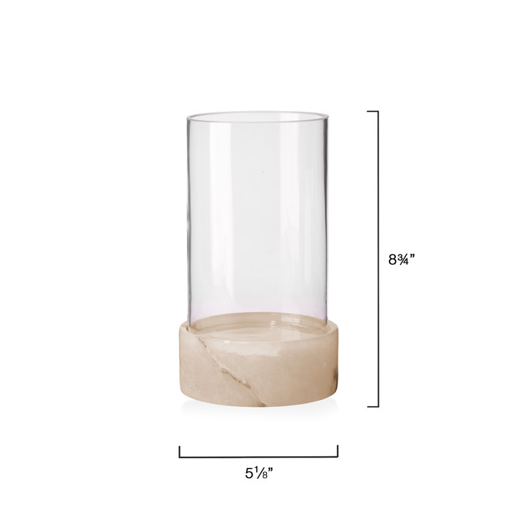 Charlotte Clear Glass & Brown Base Hurricane Candle Holder