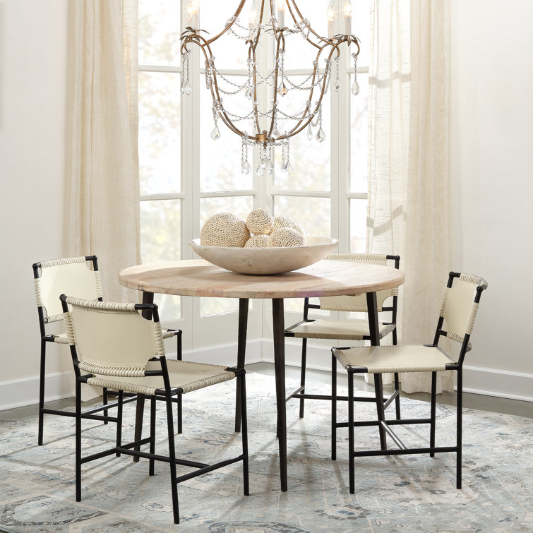Asher Luxe White Leather Upholstered Dining Chair with Metal Frame