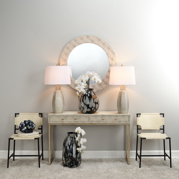 Asher Luxe White Leather Upholstered Dining Chair with Metal Frame