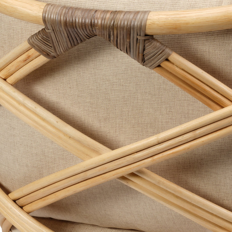 Gray and Natural Handcrafted Rattan Lounge Chair