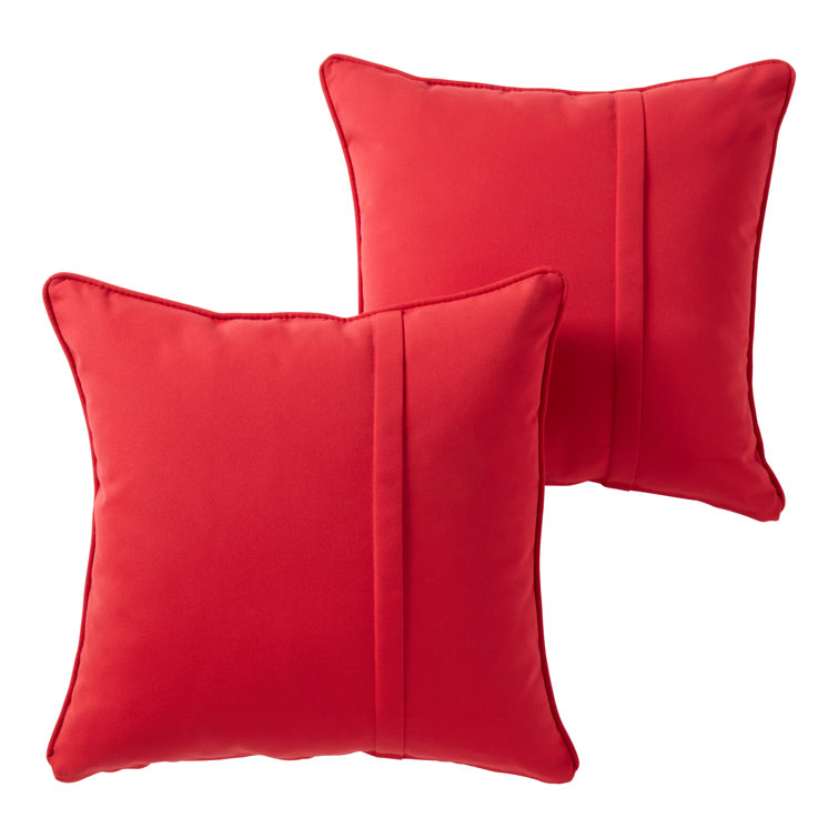 Jockey Red Sunbrella Square Outdoor Throw Pillows Set