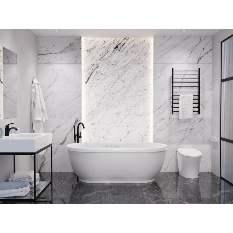 Lori 71'' White Freestanding Acrylic Whirlpool and Air Bathtub
