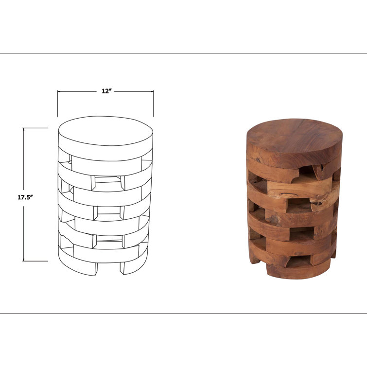 Ramon Teakwood Natural Finish Rustic Accent Table