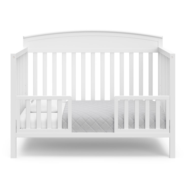 White Pine Wood 5-in-1 Convertible Crib with Adjustable Mattress Support